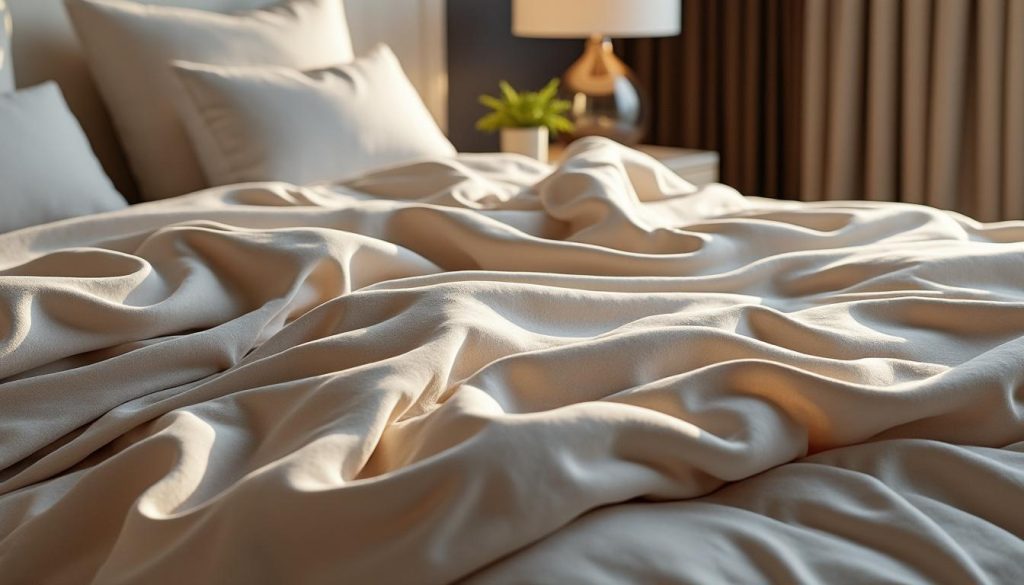 découvrez le tissu froissé, un secret méconnu qui transforme instantanément n'importe quel lit en un chef-d'œuvre d'élégance et de raffinement.