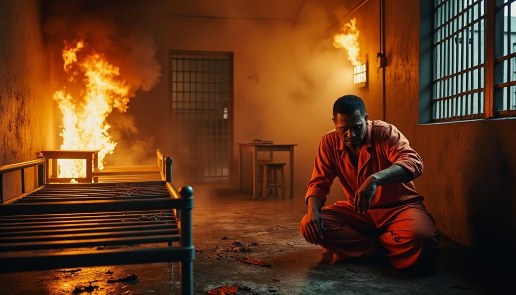 un incendie dévastateur détruit une cellule à nantes, laissant un détenu gravement blessé. retrouvez les détails de cet événement critique.